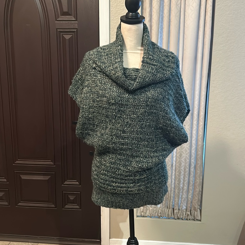 Akualani Wool Mohair Cowl Neck Cap Sleeve Tunic